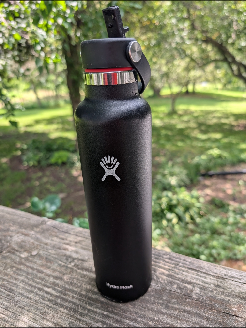 Hydro Flask 24 oz, Black Insulated Bottle with Straw